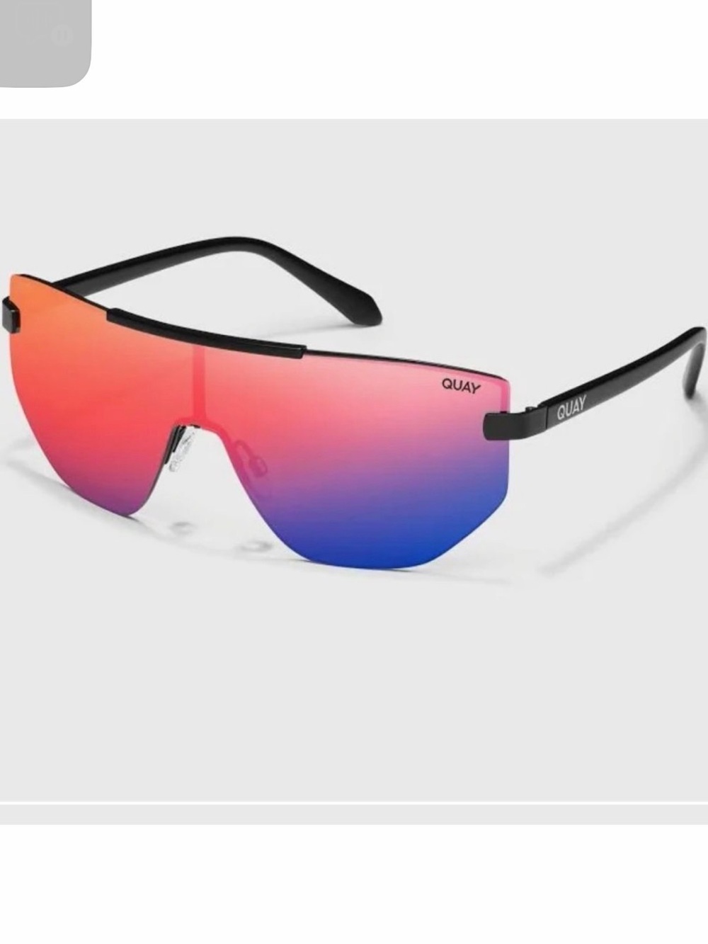 Quay Australia - On The Edge - Unisex Rimless Shield Sunglasses - Multicolor - Picture 3 of 9